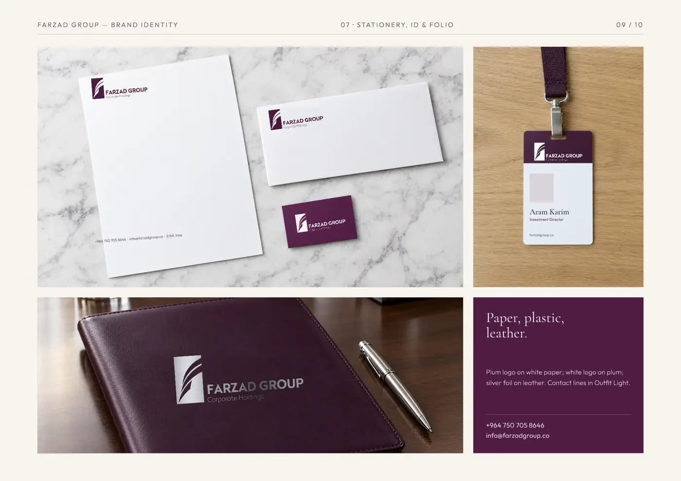 Farzad Group brand book — page 9 of 10