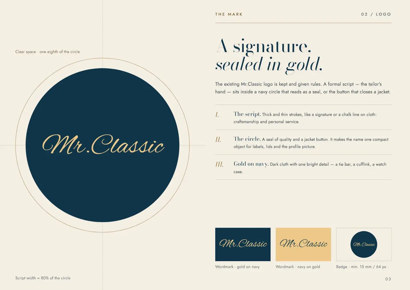 Mr.Classic brand book — page 3 of 8