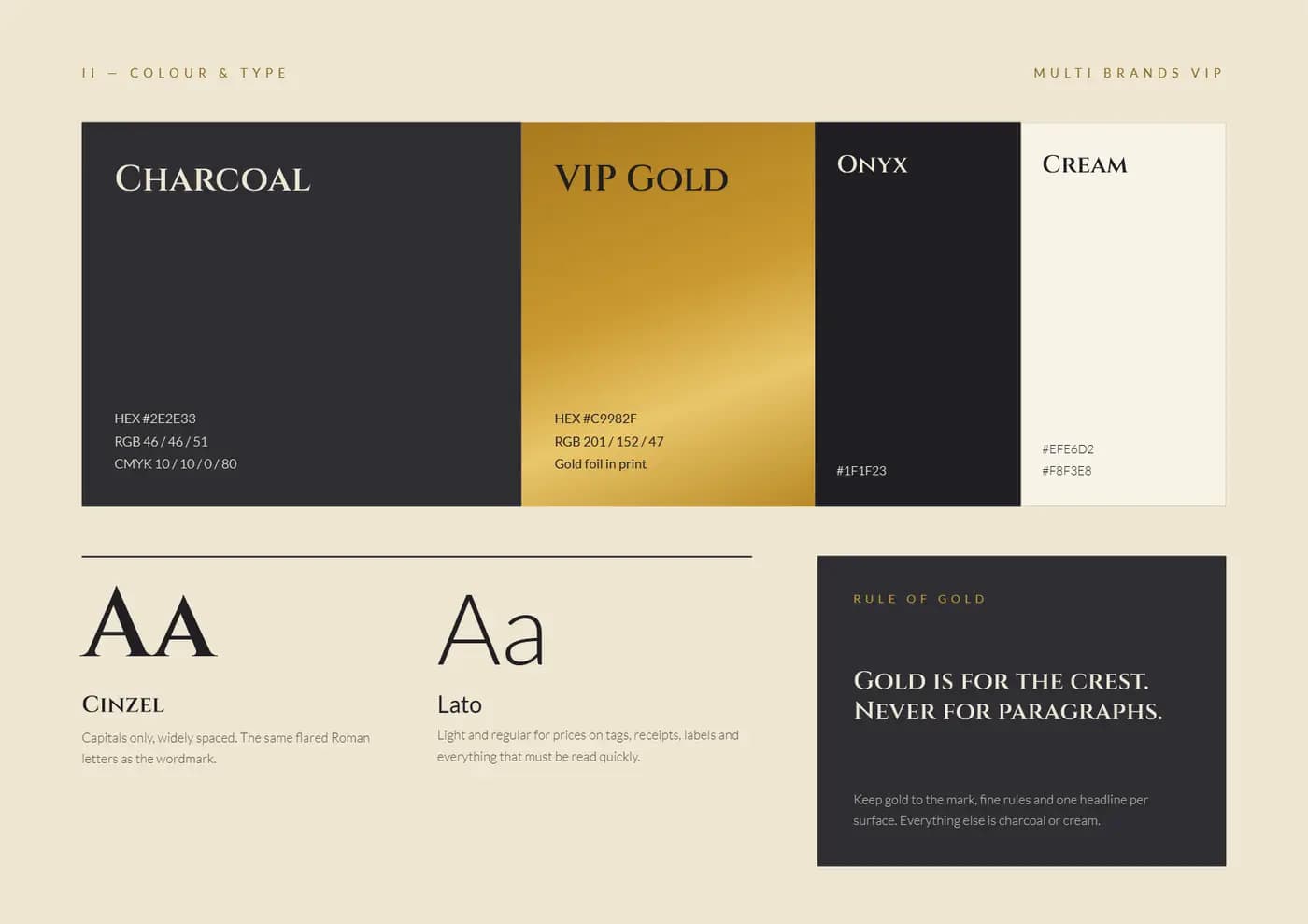 Multi Brands VIP brand book — page 3 of 6