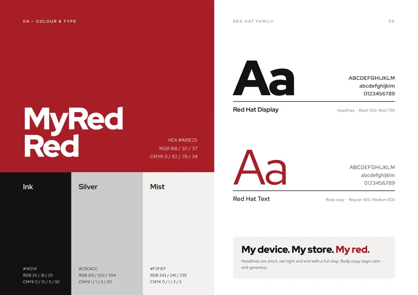 MyRed brand book — page 6 of 10