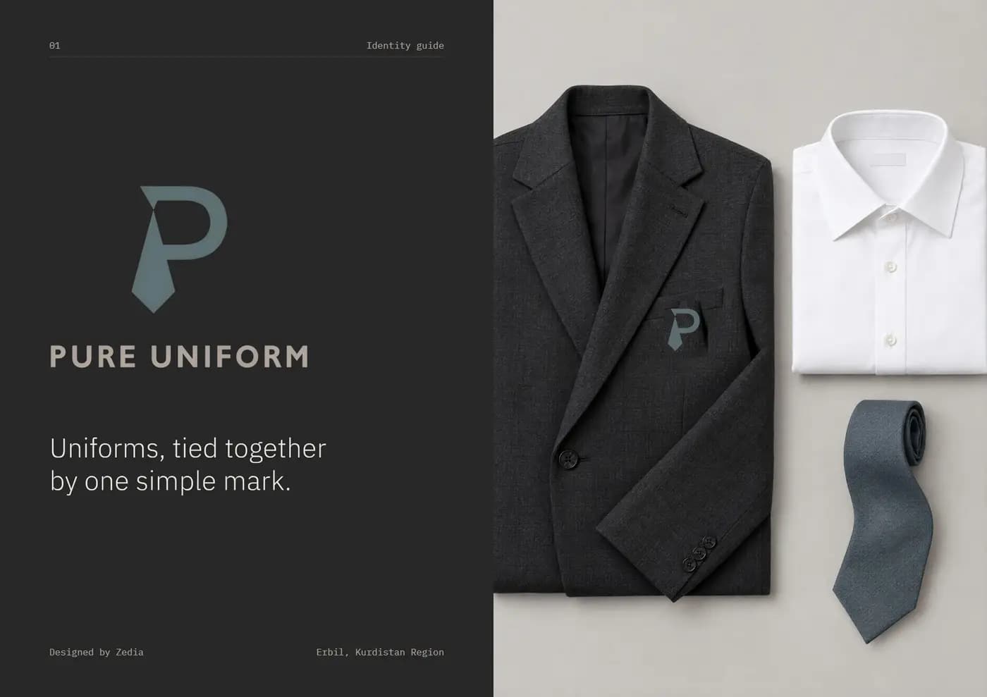 Pure Uniform brand book — page 1 of 7
