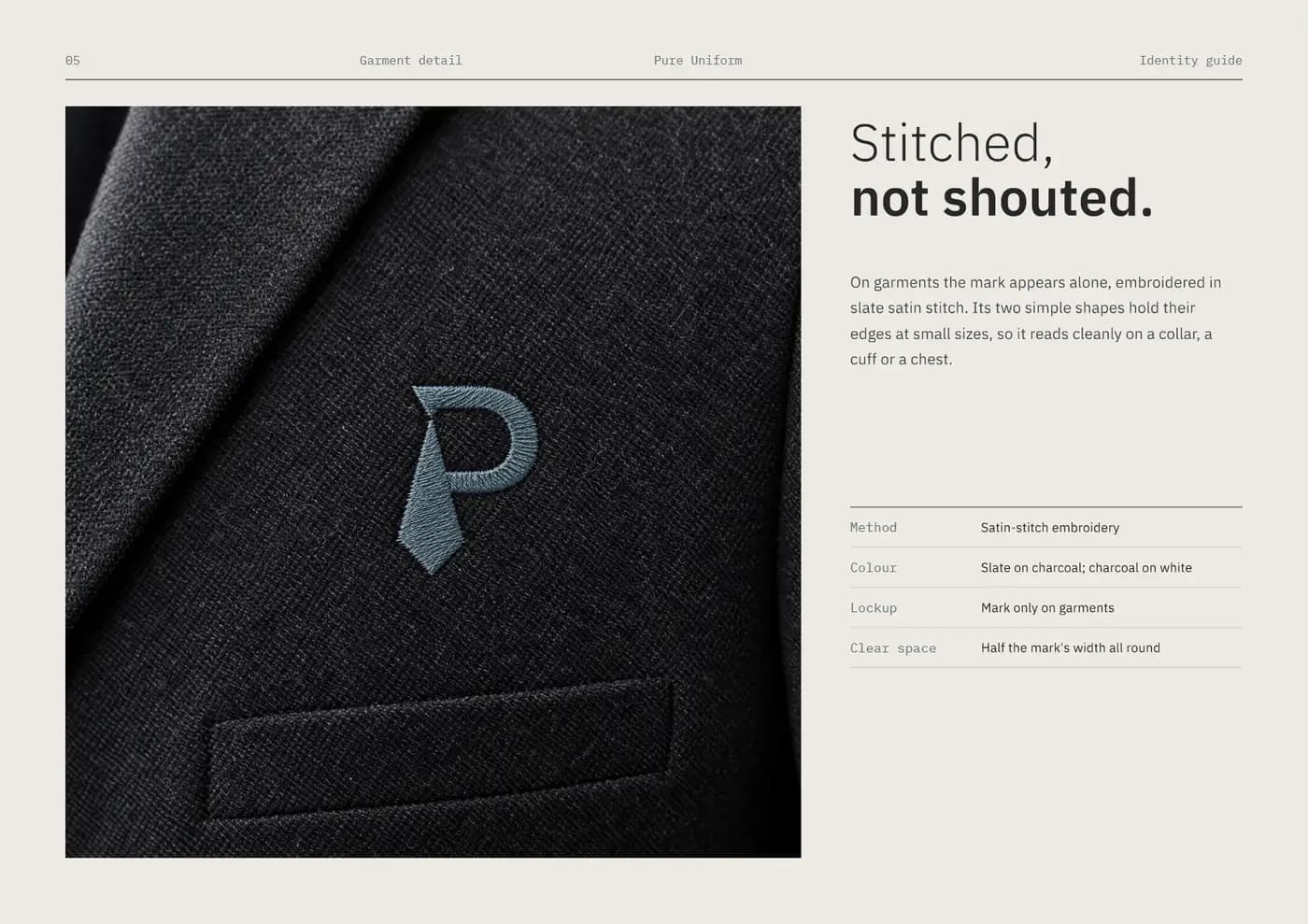 Pure Uniform brand book — page 5 of 7