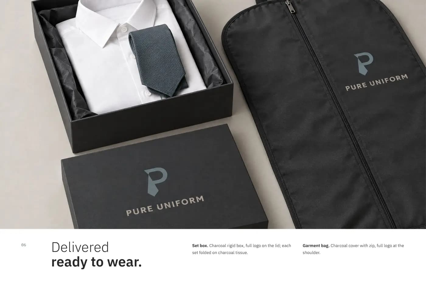 Pure Uniform brand book — page 6 of 7