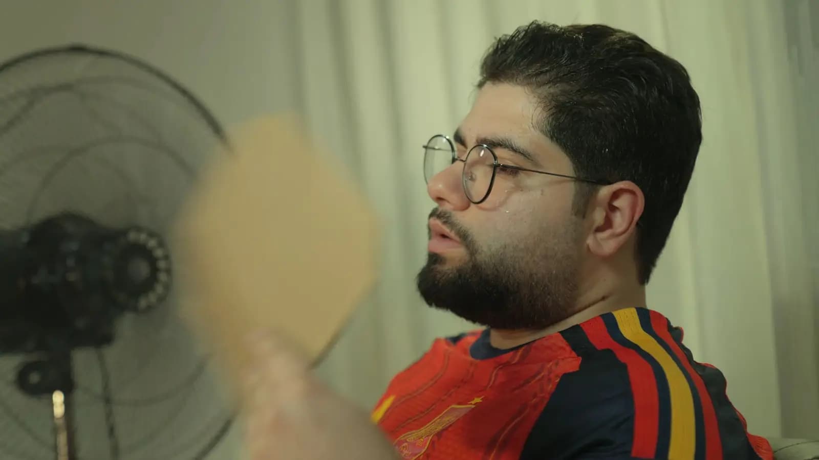 Match day, and the fan isn't keeping up with the heat.