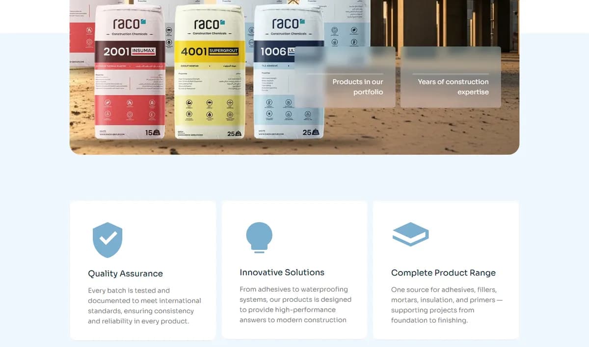 Raco Chem website screenshot 2