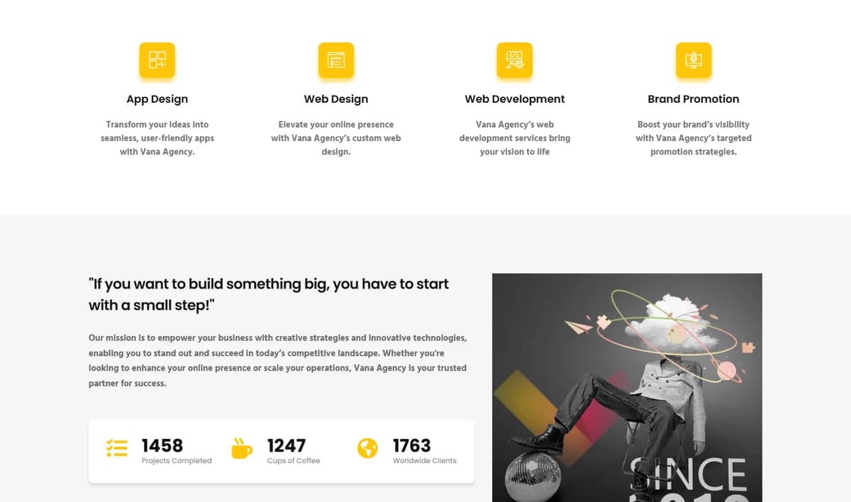 Vana Agency website screenshot 2