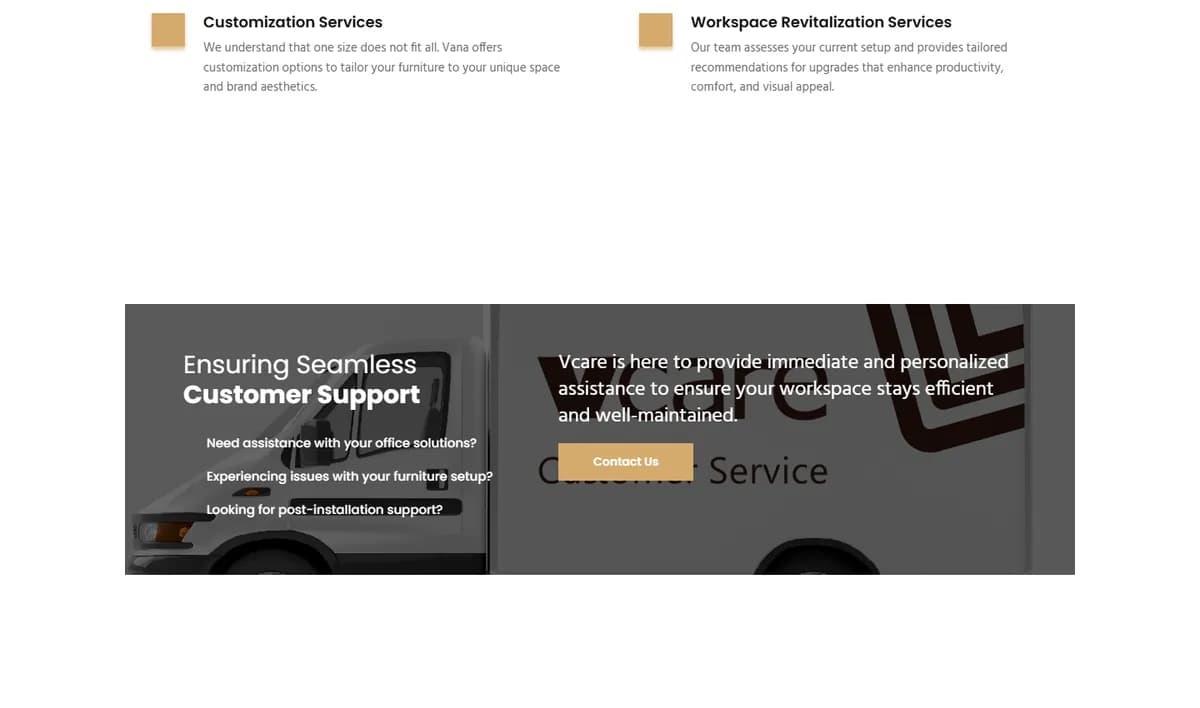 VCare website screenshot 4