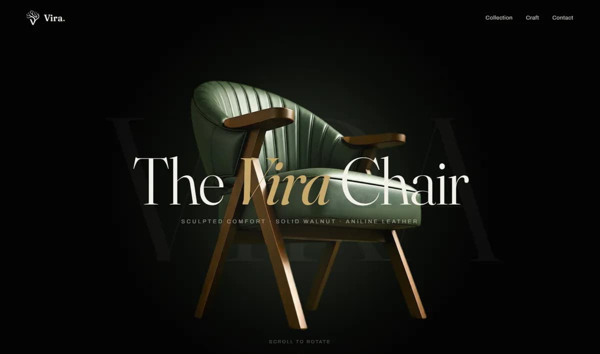Vira Chairs website screenshot 1