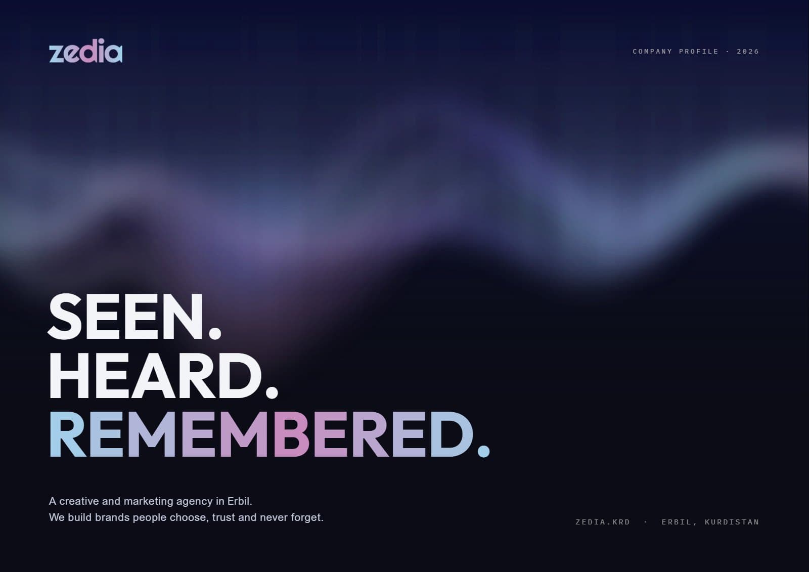 Zedia company profile — cover