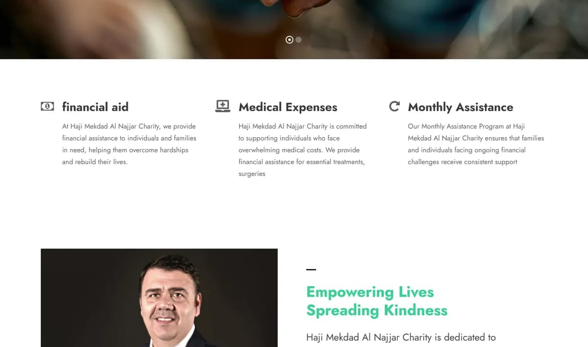 HMN Charity website screenshot 2