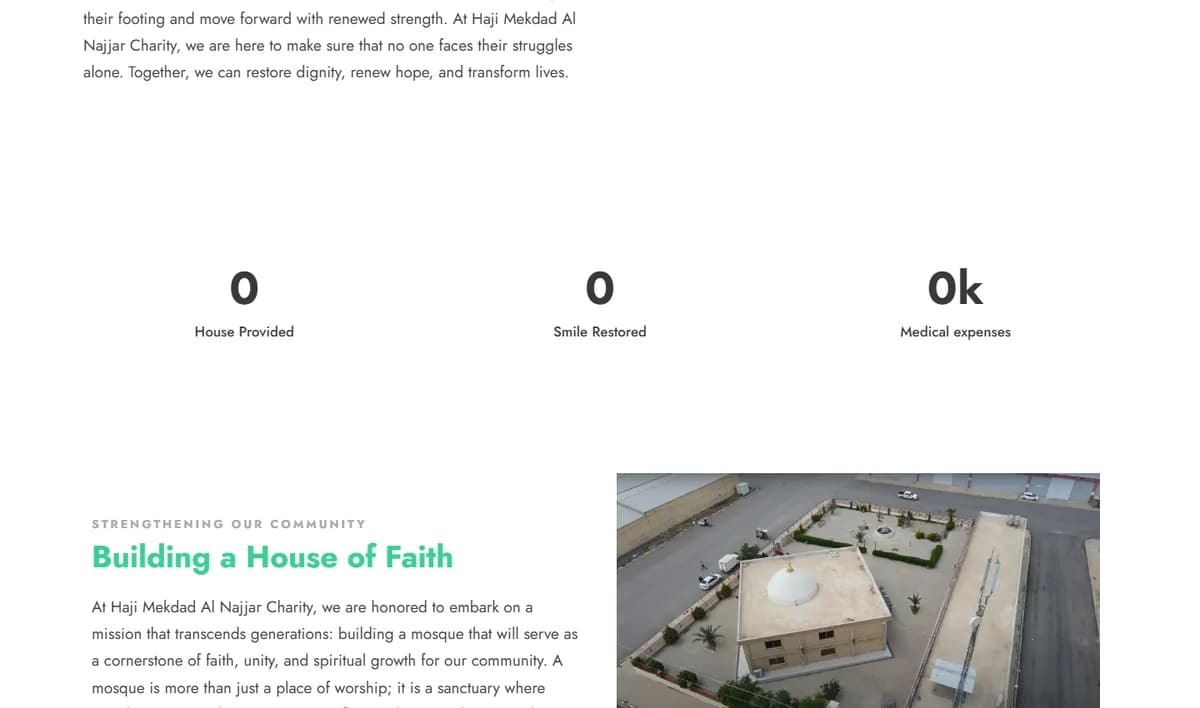 HMN Charity website screenshot 4