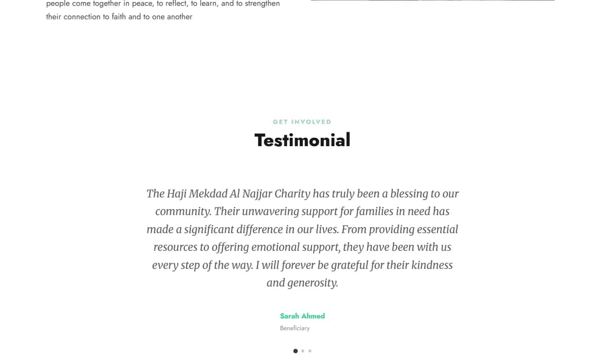 HMN Charity website screenshot 5